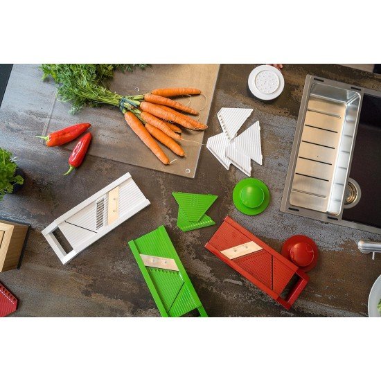 Mandolina  de verduras universal 3 en 1 GSD, roja , 30011