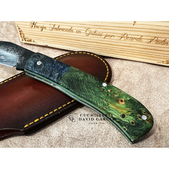 Ricardo Padin Navaja Artesanal Acero carbono -  Madera Estabilizada