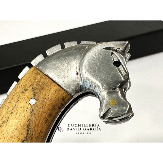 Lombo Do Ferreiro Falcata Caballo Tallado Acero 14C28