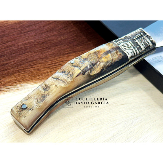 Pallarès Busa Colección Virola Plata Tallada Asta de Carnero Acero Inoxidable