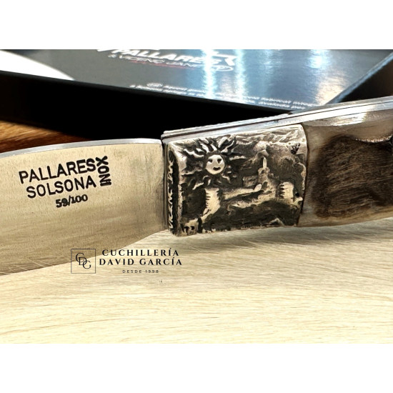 Pallarès Busa Colección Virola Plata Tallada Asta de Carnero Acero Inoxidable