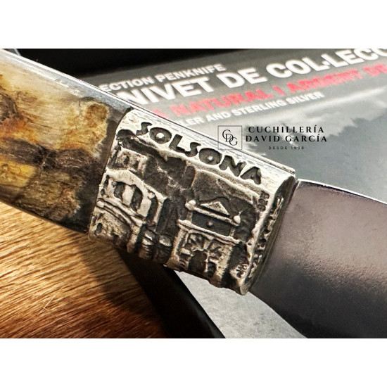 Pallarès Busa Colección Virola Plata Tallada Asta de Carnero Acero Inoxidable