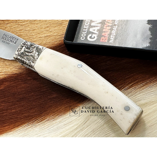 Pallarès Busa Colección Virola Plata Tallada Asta de Ciervo  Pulido Acero Inoxidable