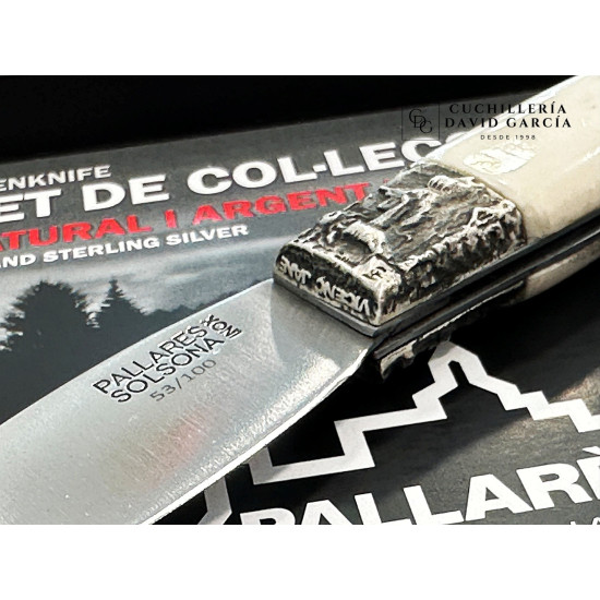 Pallarès Busa Colección Virola Plata Tallada Asta de Ciervo  Pulido Acero Inoxidable