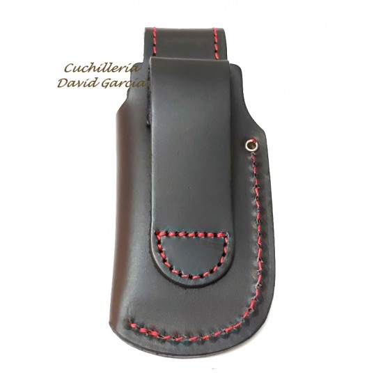 Funda Cudeman 603-NR Cuero Negro Pespunte rojo Funda Cudeman 603-NR Cuero Negro Pespunte rojo