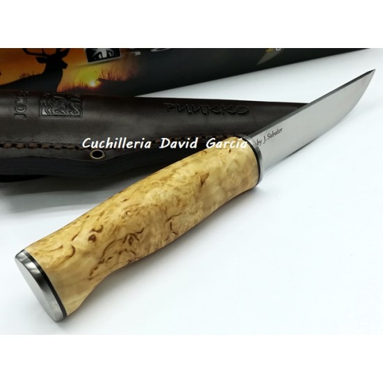 Joker Pukko CL127 Madera Abedul Rizado Acero Sandvik 14C28N Joker Pukko CL127 Madera Abedul Rizado Acero Sandvik 14C28N