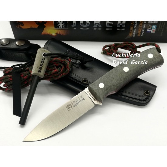 Joker Buschcrafter CV120-P Micarta Canvas  + Pedernal Acero Böhler N695