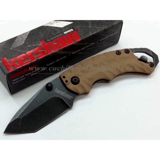 Navaja de bolsillo plegable Kershaw 8750tblkbw shuffle ii, utilidad pequeña  y liviana