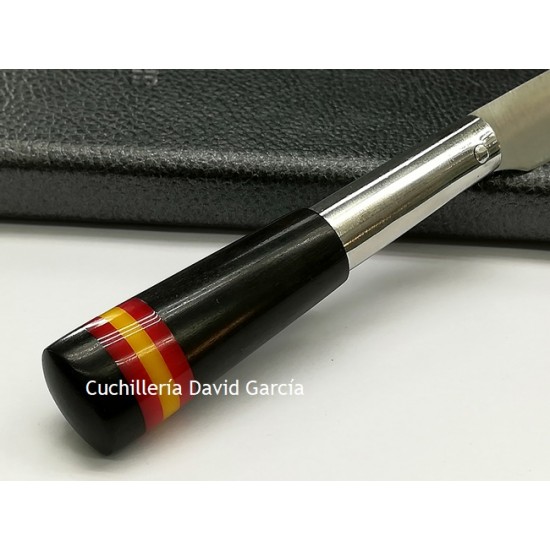 Taramundi Punta Recta 7 cm Madera Ébano Bandera de España Taramundi Punta Recta 7 cm Madera Ébano Bandera de España