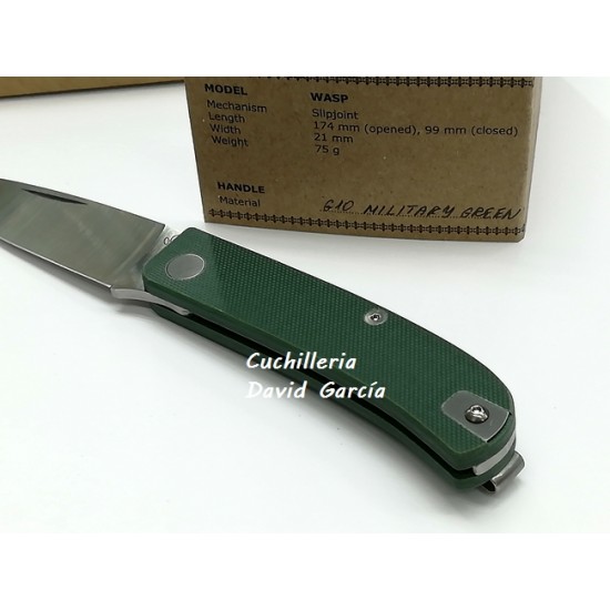 Manly Wasp CPM S90V G10 Military Green Manly Wasp CPM S90V G10 Military Green