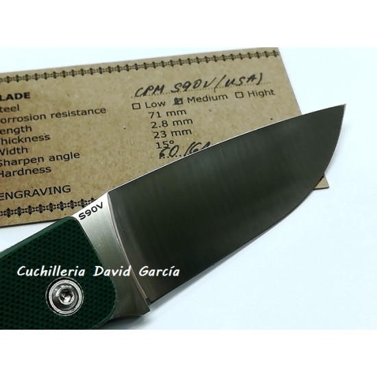 Manly Wasp CPM S90V G10 Military Green Manly Wasp CPM S90V G10 Military Green