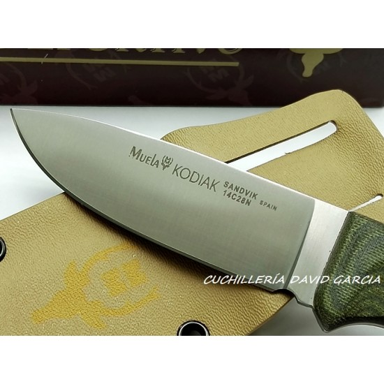  Muela Kodiak SV.G/K  Micarta Canvas Verde Funda Kydex Desierto