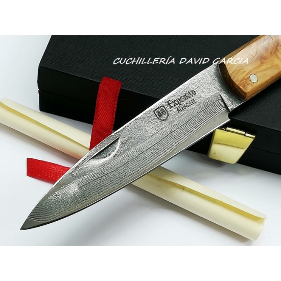 Expósito SVD/503-E Machete Damasco y VG10 Madera de Enebro con Mosaico Expósito SVD/503-E Machete Damasco y VG10 Madera de Enebro con Mosaico