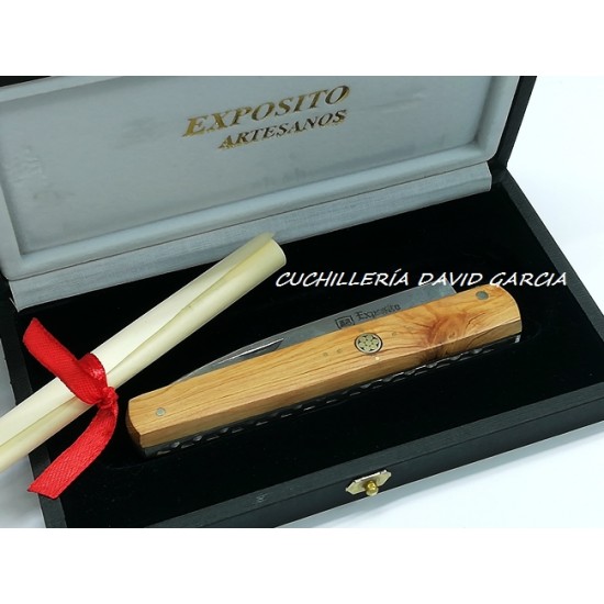 Expósito SVD/503-E Machete Damasco y VG10 Madera de Enebro con Mosaico Expósito SVD/503-E Machete Damasco y VG10 Madera de Enebro con Mosaico