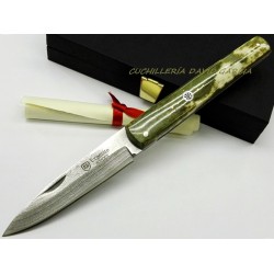 Expósito SVD/503-H Machete Damasco y VG10 Hueso de Avestruz con Mosaico Expósito SVD/503-H Machete Damasco y VG10 Hueso de Avestruz con Mosaico