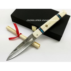Expósito SVD/503 Machete Damasco y VG10 Marfil / Turquesa con Mosaico Expósito SVD/503 Machete Damasco y VG10 Marfil / Turquesa con Mosaico