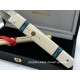 Expósito SVD/503 Machete Damasco y VG10 Marfil / Turquesa con Mosaico Expósito SVD/503 Machete Damasco y VG10 Marfil / Turquesa con Mosaico