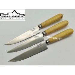 Cuchillo Cocina Pallares  Acero Carbono con Mango de Boj 12 cm