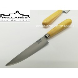 Cuchillo Cocina Pallares  Acero Carbono con Mango de Boj 12 cm