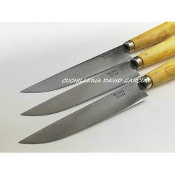 Cuchillo Cocina Pallares  Acero Carbono con Mango de Boj 15 cm