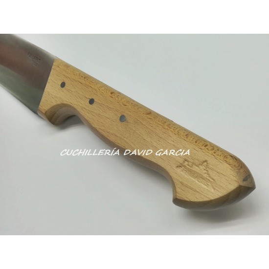 Cuchillo Carnicero Pallarès  Acero Carbono con Mango de Haya 20 cm