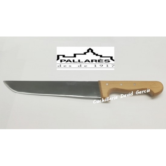 Cuchillo Carnicero Pallarès  Acero Carbono con Mango de Haya 25,5 cm