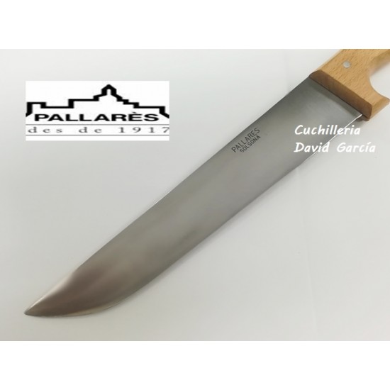 Cuchillo Carnicero Pallarès  Acero Carbono con Mango de Haya 25,5 cm