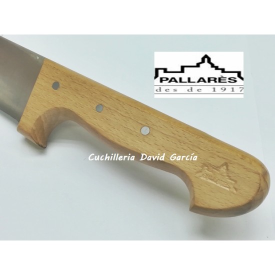 Cuchillo Carnicero Pallarès  Acero Carbono con Mango de Haya 25,5 cm