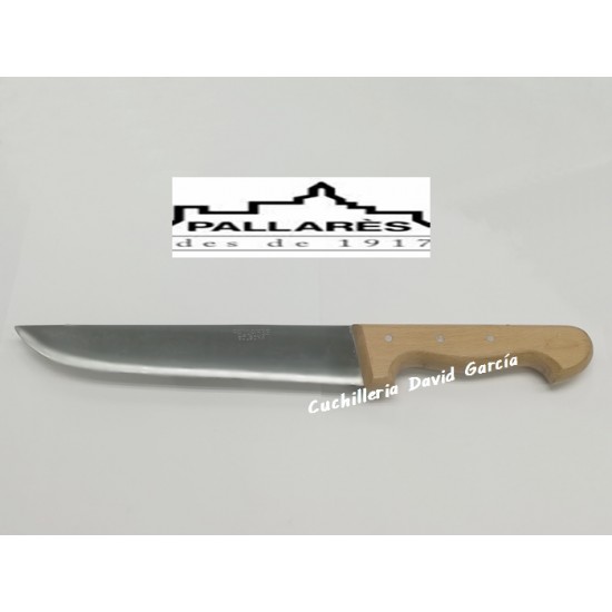 Cuchillo Carnicero Pallarès  Acero Carbono con Mango de Haya 23 cm