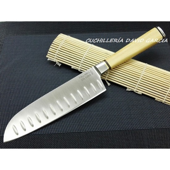 Pallarès Cuchillo Santoku  Forjado Madera de Boj  17 cm