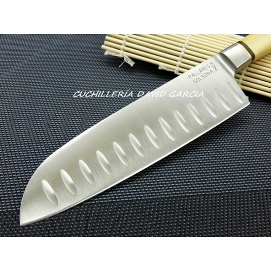 Pallarès Cuchillo Santoku  Forjado Madera de Boj  17 cm