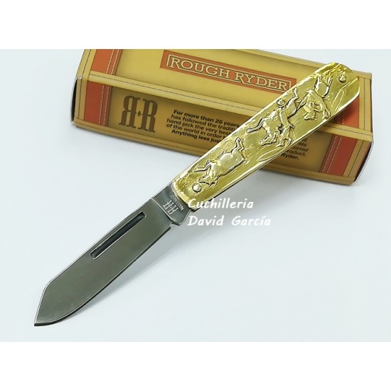 Rough Rider Cowboy Knife Brass  RR1457 