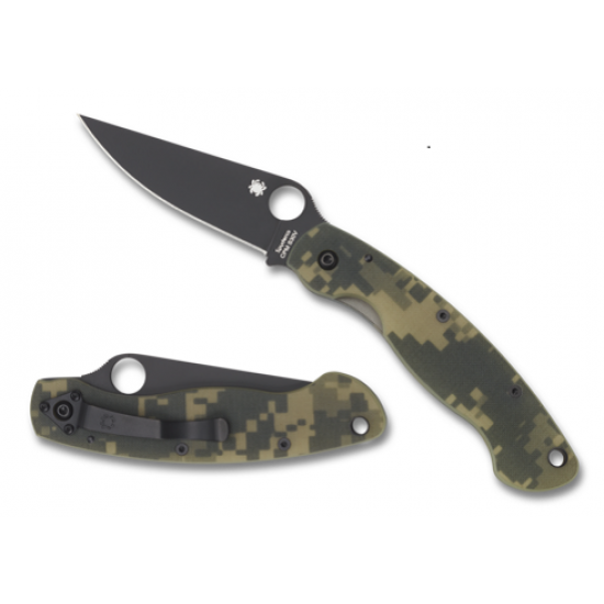 Spyderco Military Hoja Negra  G10 Camo Digital Filo liso C36GPCMOBK