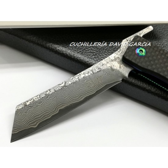 Yuki Higonokami Acero Damasco 71 Capas Fibra de Carbono Yuki Higonokami Acero Damasco 71 Capas Fibra de Carbono