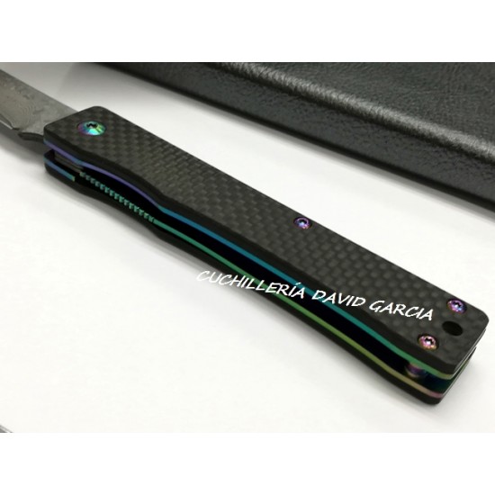 Yuki Higonokami Acero Damasco 71 Capas Fibra de Carbono Yuki Higonokami Acero Damasco 71 Capas Fibra de Carbono