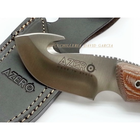 Azero Cuchillo  Desollar  Micarta Canvas Marrón