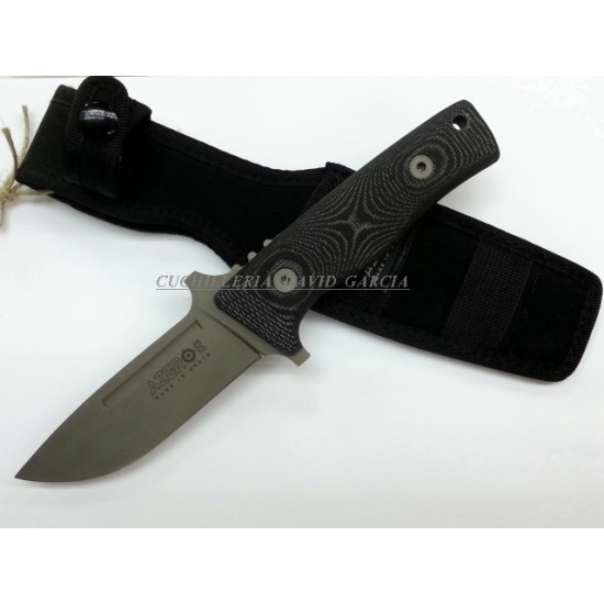 Azero Cuchillo Táctico / Supervivencia Micarta Canvas Acero D2