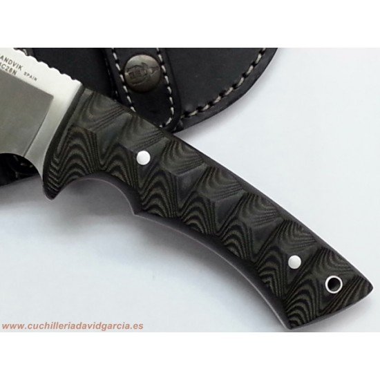 Muela Rhino Messer – Schwarzes Micarta, Klingenlänge 10,4 Cm, Mit Lederscheide