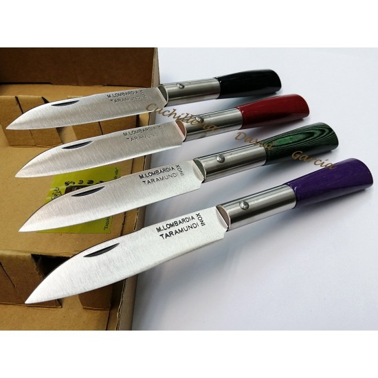 Cuchillos mesa de M.Lombardia Taramundi estilo navaja  mikarta 4 colores