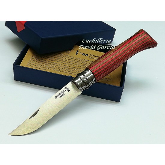 Opinel Nº8 Abedul Laminado Rojo O. 002390